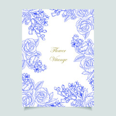 Beautiful hand drawing vintage floral background