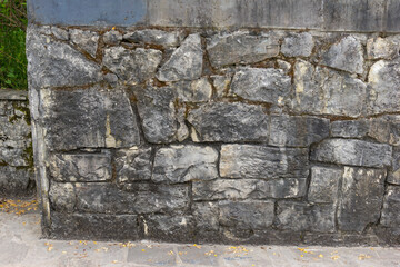 The Old Stone Texture with scratches , cracks and moss