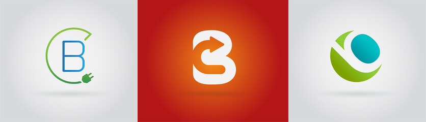 Letter B logo icon set. Template design elements.
