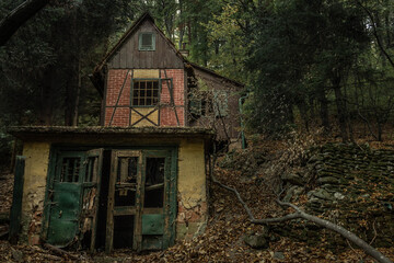 Old abandoned house in a forest