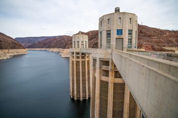 Hoover Dam and Lake Meade with the white rings around the lake show it's in the midst of an unprecedented drought. The lake supplies water to Las Vegas, Los Angeles, and many other communities.