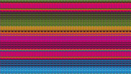 Horizontal Blanket Stripes Seamless Vector Pattern. Ethnic Mexican Fabric Pattern. - obrazy, fototapety, plakaty