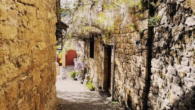 The streets of Fort de La Roque-Gageac in La Roque-Gageac near Verzac in a southwest France during the spring time