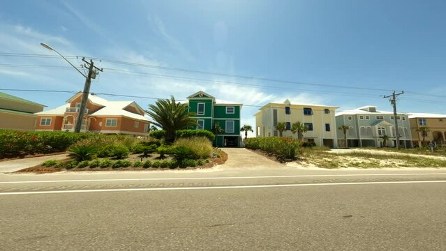 Vacation rental homes in Louisiana Gulf Shores 4k side view tour