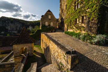 Fototapeta na wymiar The streets of Fort de La Roque-Gageac in La Roque-Gageac near Verzac in a southwest France during the spring time. High quality photo