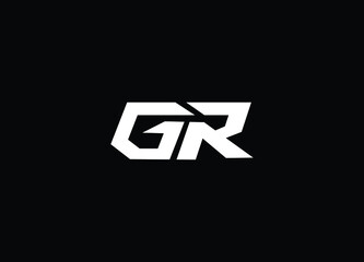 GR  Abstract Letters Logo Monogram - obrazy, fototapety, plakaty