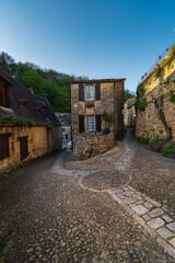 Fototapeta na wymiar Beynac-et-Cazenac is a village located in the Dordogne department in southwestern France. The medieval Chateau de Beynac is located in the commune. High quality photo
