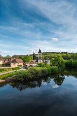 A french village Saint-Leon-sur-Vezere located in southwest France. High quality photo