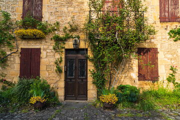 A typical medieval outdoor decorations in southwest France in Dordogne department . High quality photo