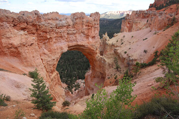 Breathtaking landscape view of Natural Bridge rocky arch in Bryce Canyon National Park, Utah, USA