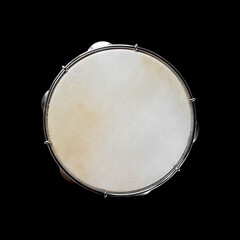Brazilian tambourine isolated on black background