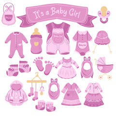 Pink baby girl clothes collection
