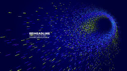 Colourful particles converge on big data of Internet technology towards the centre
