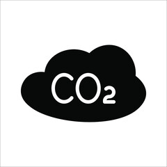 co2 emissions icon. carbon dioxide pollution. ecology and environment symbol. vector illustration on white background