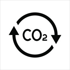 co2 emissions icon. carbon dioxide pollution. ecology and environment symbol. vector illustration on white background