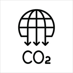 co2 emissions icon. carbon dioxide pollution. ecology and environment symbol. vector illustration on white background