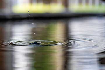 Close-up shot of a splashing waterdrop