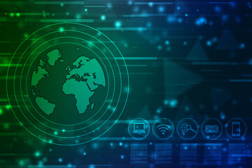 Binary Code Background, Digital Abstract technology background, flowing number one and zero text in binary code format in technology background. Internet Big data Concept