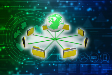 3d illustration of Data sharing concept