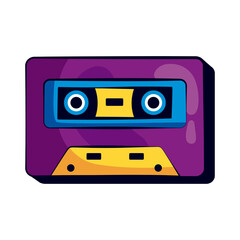 purple cassette retro style