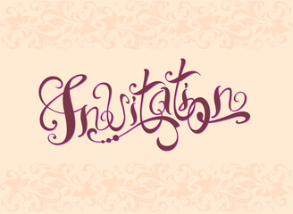greeting card invitation lettering inscription with 

floral motifs