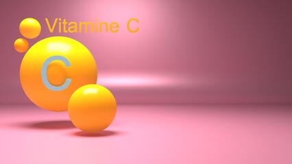 Vitamin C background C Symbol