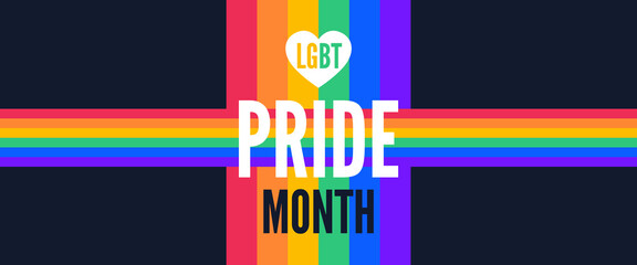 lgbt pride month colorful banner design vector illustration