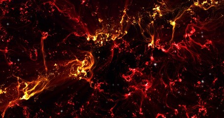 Abstract View from plasma fire hell. red wallpaper, the universe is filled with nebulae and...