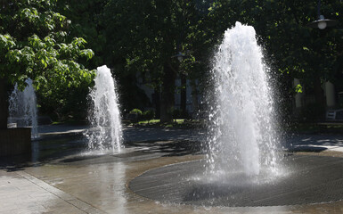 Fountains in Jansung Kakhidze park Tbilisi