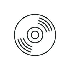 Laser disk, compact disc, CD, DVD icon line style isolated on white background. Vector illustration