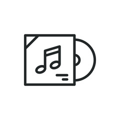 Music album icon line style isolated on white background. Vector illustration