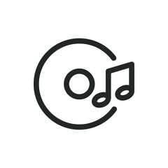 Music disc, CD, DVD, mp3 icon design isolated on white background. Vector illustration