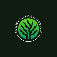 seaweed logo design. Vector illustration of seaweed. vintage logo design vector icon template
