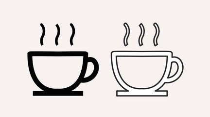 Coffe Cup Icon Set. Vector isolated editable illustration of a coffee cup 