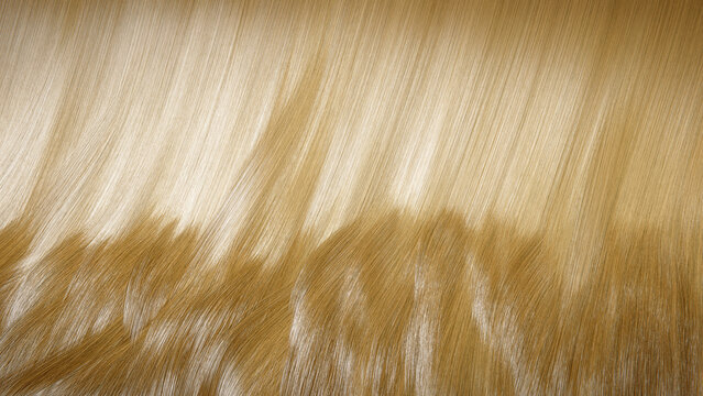 Silky straight blonde hair texture. Computer-generated image