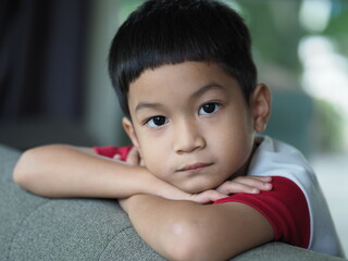 A portrait image of 5 years old Asian boy.