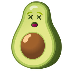 Avocado emoji, Avocado emoticons, Avocado faces © piotr