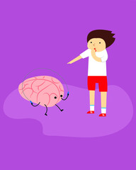 Man with a whistle trains his brain by jumping rope