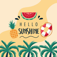 hello summer lettering card