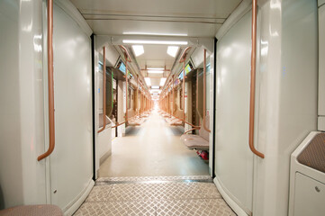 Interior of a modern subway carriage