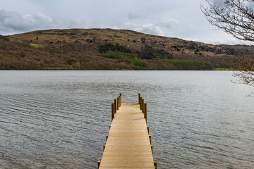 Fototapeta premium A jetty over Coniston Water in the Lake District