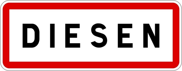 Panneau entrée ville agglomération Diesen / Town entrance sign Diesen