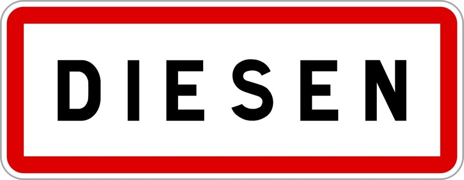 Panneau entr&eacute;e ville agglom&eacute;ration Diesen / Town entrance sign Diesen
