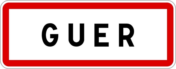 Panneau entrée ville agglomération Guer / Town entrance sign Guer