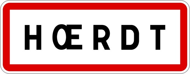 Panneau entrée ville agglomération Hœrdt / Town entrance sign Hœrdt