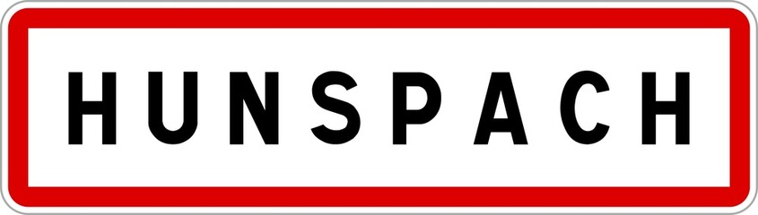 Panneau entrée ville agglomération Hunspach / Town entrance sign Hunspach