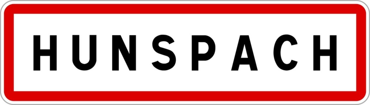 Panneau entrée ville agglomération Hunspach / Town entrance sign Hunspach