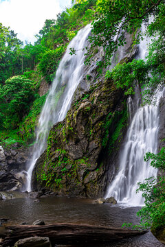 Landscape photos Khlong Lan Waterfall, the beautiful waterfall in Khlong Lan National Park of Thailand.