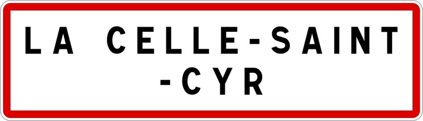 Fototapeta premium Panneau entrée ville agglomération La Celle-Saint-Cyr / Town entrance sign La Celle-Saint-Cyr