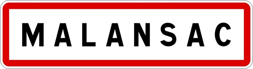 Panneau entrée ville agglomération Malansac / Town entrance sign Malansac